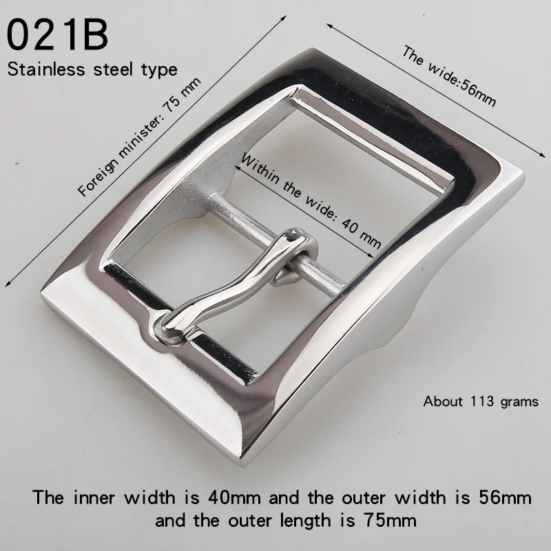 1pcs Metal 40mm Stainless Steel Belt Buckle For Men Single Pin Belt Half Buckle Fit For 37mm-39mm