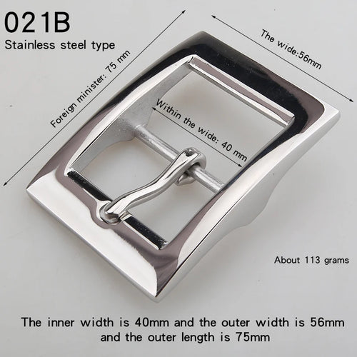 1pcs Metal 40mm Stainless Steel Belt Buckle For Men Single Pin Belt Half Buckle Fit For 37mm-39mm