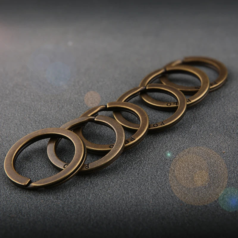 Solid Brass Split Rings Double Loop Keyring Bag Hook Connector Keychain Keys Holder DIY Leather Craft Hardware