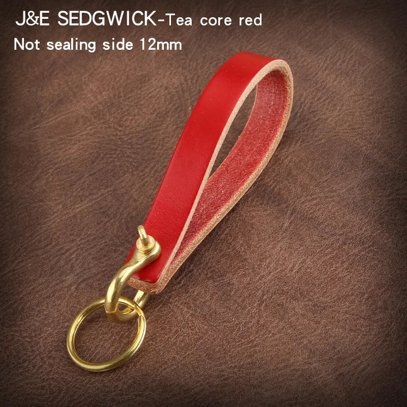 Handmade Genuine Leather Keychain Solid Brass For Men and Women Car Keychain Wallet Pocket Waist Holder Keyrings