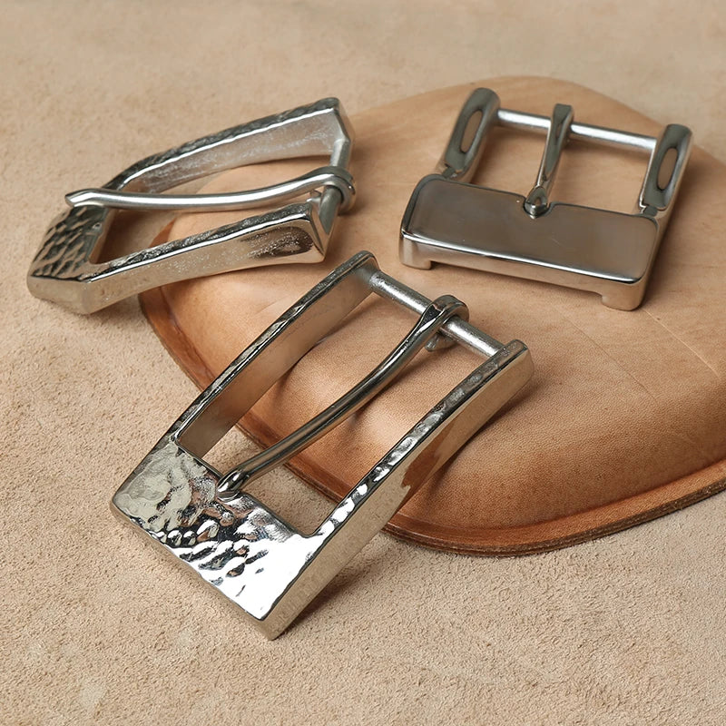 1pcs Metal 40mm Belt Buckle For Men Stainless Steel Single Pin Belt Half Buckle Fit For 37mm-39mm Belt Leather Craft Jeans Parts