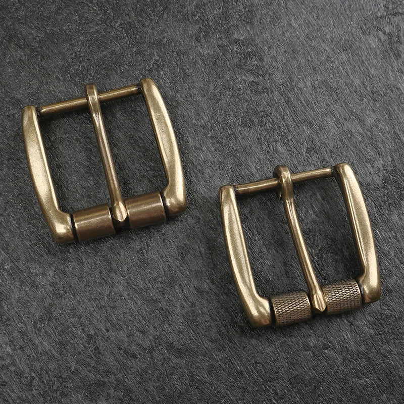 1 Piece Solid Brass Vintage Antique Finish Men's Roller Pin Belt Buckle, Stylish & Versatile Durable Waist Belt Buckle Accessory