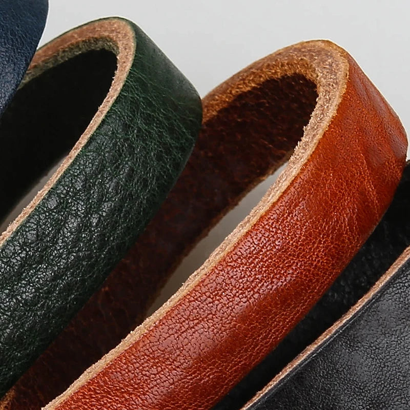 Trendy Color Cowhide Strap Keychain For Men and Women Car Keychain Wallet Pocket Waist Holder Keyrings