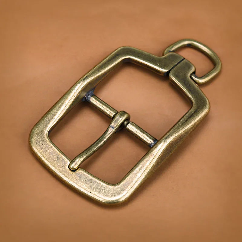 3.5cm Solid Brass Metal Belt Buckle Belt Buckle For Men Stainless Steel Single Pin Belt Half Buckle DIY Leather Craft Buckle