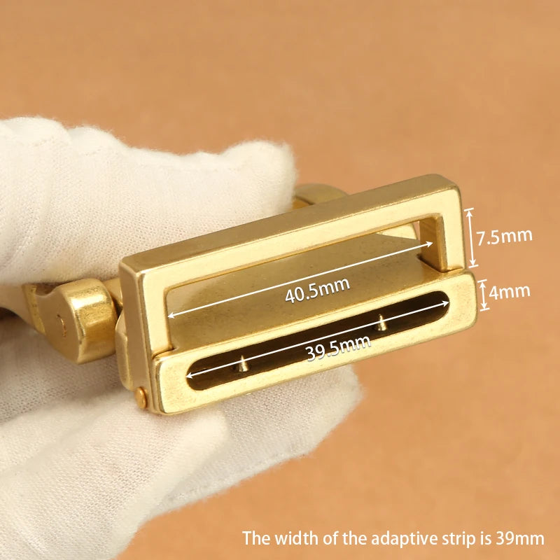 1pcs Solid Brass Belt Buckle 39mm Belt Buckle For Men Stainless Steel Single Pin Belt Half Buckle DIY Leather Craft Buckle