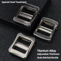 Rugged Men's Titanium Alloy Automatic Ratchet-Free Belt Buckle 5-6mm Adjustable Thickness Upgraded Heat Treatment Heavy Duty Dur
