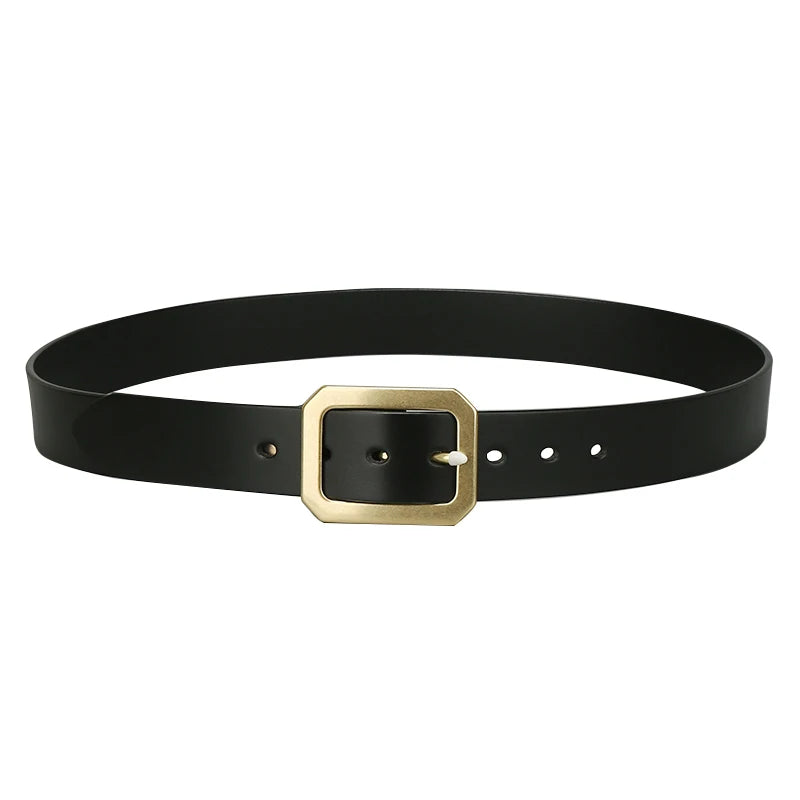 Genuine Leather Men's High Quality Belts 3.8cm Width Italian plant tanned leather Solid Brass Belt Buckle Men's Belt For Jeans