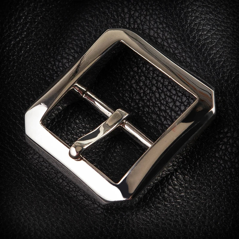 925 silver belt buckle belt Stainless Steel Single Pin Belt Half Buckle For Leather Craft Jeans Webbing