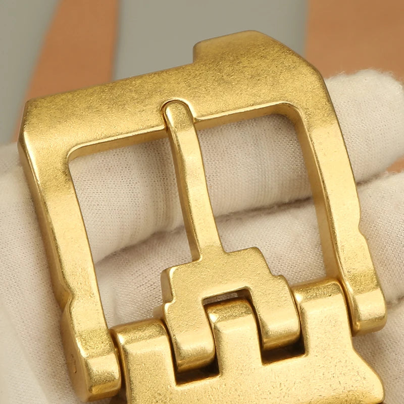 1pcs Solid Brass Belt Buckle 39mm Belt Buckle For Men Stainless Steel Single Pin Belt Half Buckle DIY Leather Craft Buckle