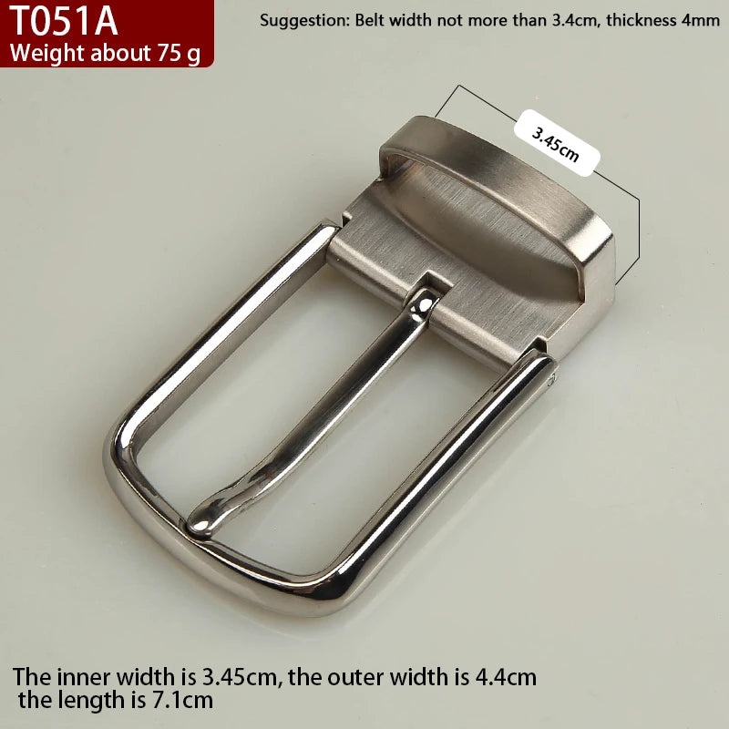 1pcs 34mm Metal Brushed Men Belt Buckle Clip Buckle Rotatable Bottom Single Pin Half Buckle Leather Craft Belt Strap