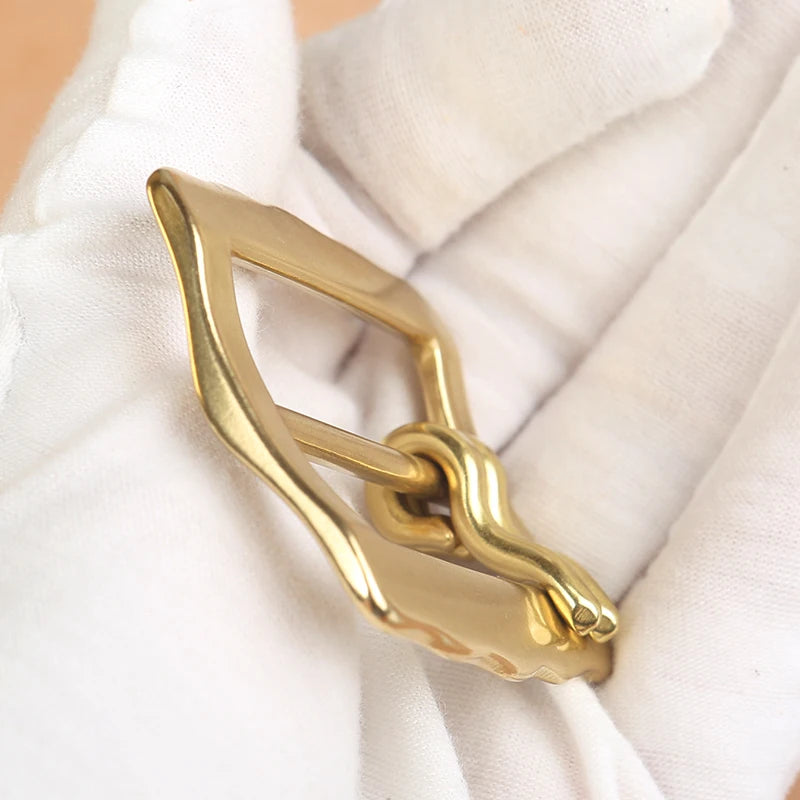1 Piece Solid Brass Double-Pin Center Bar Belt Buckle, Men's Belt Buckle & Brass Belt Accessory