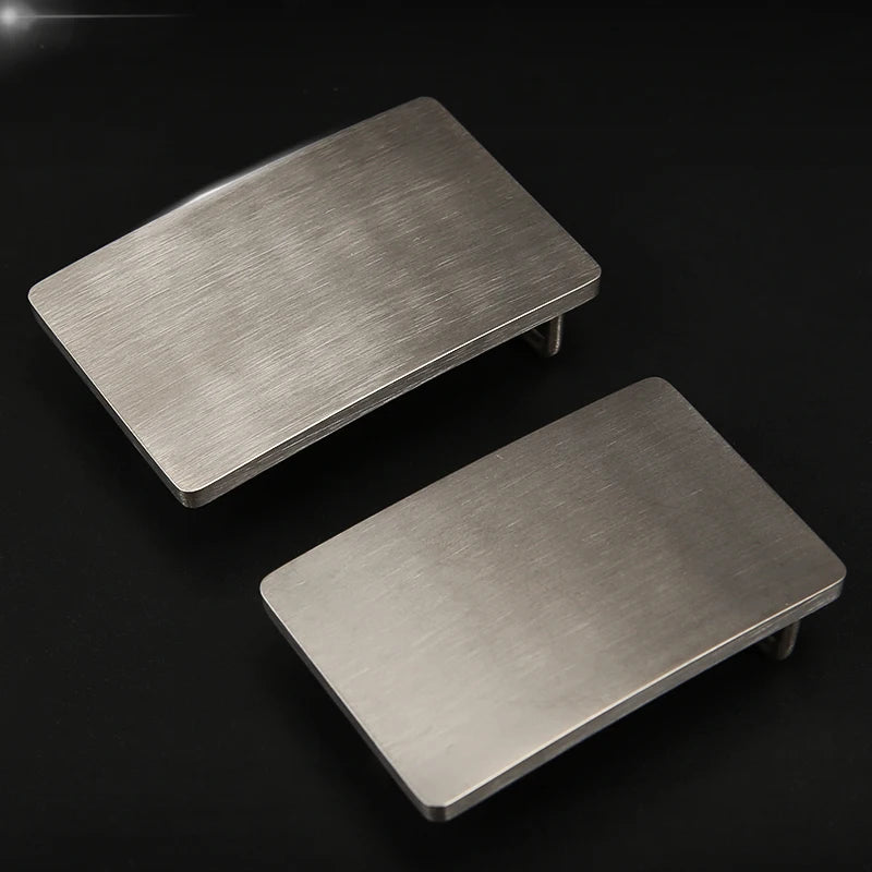 Titanium Metal Belt Buckle 35mm-39mm For Men Stainless Steel Single Pin Belt Half Buckle Fit For Leather Craft Jeans Webbing