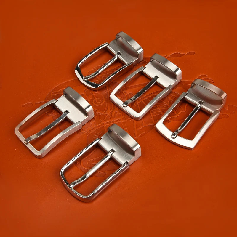 1pcs 34mm Metal Brushed Men Belt Buckle Clip Buckle Rotatable Bottom Single Pin Half Buckle Leather Craft Belt Strap