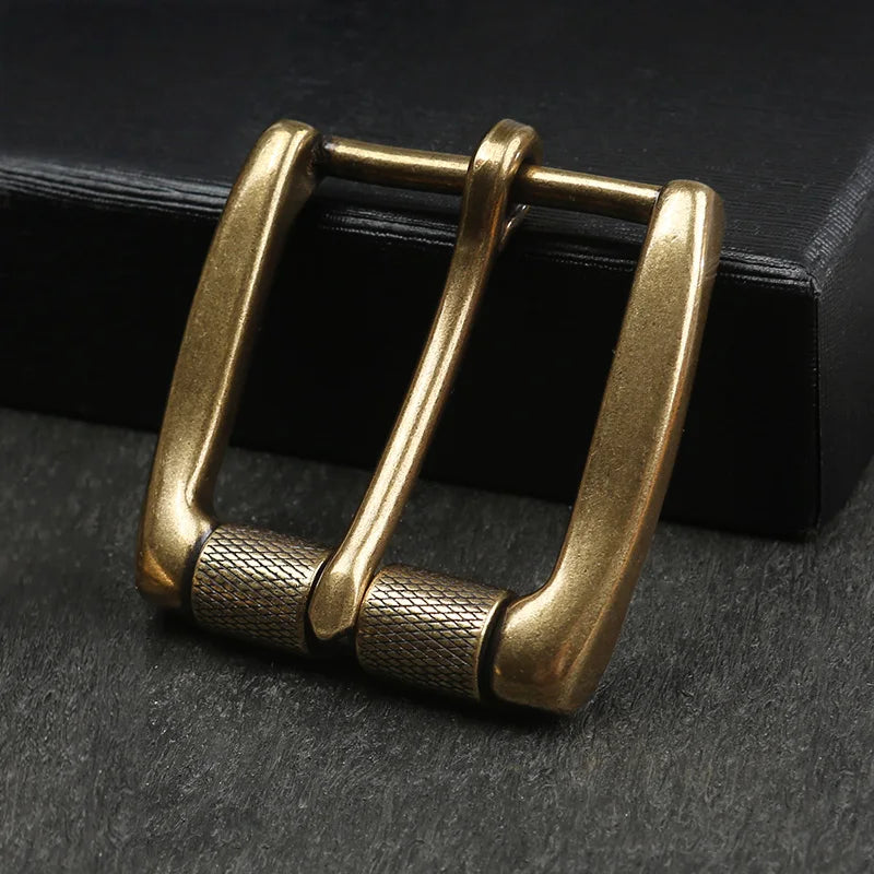 1 Piece Solid Brass Vintage Antique Finish Men's Roller Pin Belt Buckle, Stylish & Versatile Durable Waist Belt Buckle Accessory