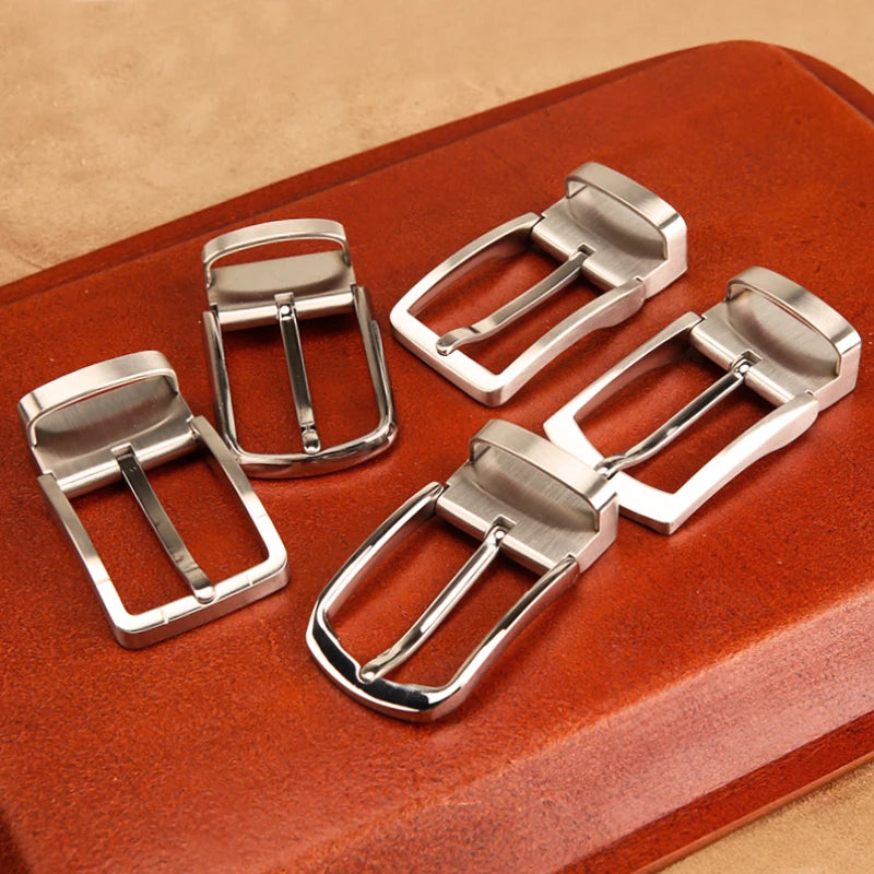 1pcs 34mm Metal Brushed Men Belt Buckle Clip Buckle Rotatable Bottom Single Pin Half Buckle Leather Craft Belt Strap