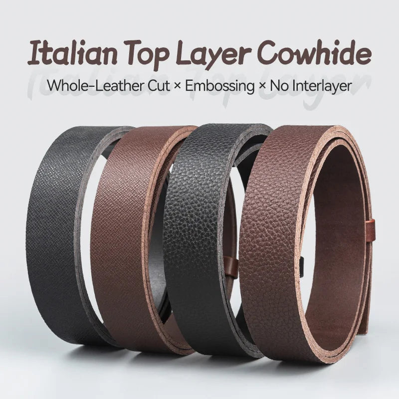 Tuscany Italy Vegetable Tanned Leather Handmade DIY Headless Belt Genuine Leather Men's High Quality Belts Full-Grain Leather