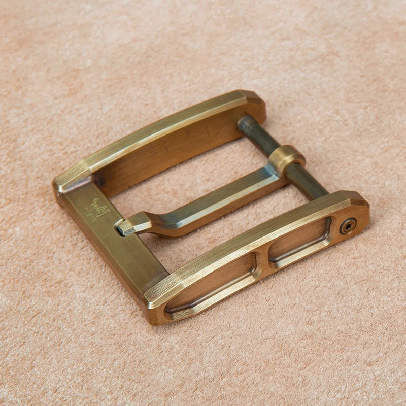 Solid Brass Belt Buckle 40mm Belt Buckle For Men Stainless Steel Single Pin Belt Half Buckle  for Leather Craft Jeans Webbing