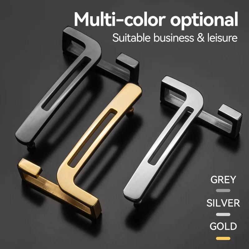 1pcs Brushed Metal  belt buckles Solid Stainless Steel Leather Craft Accessories Casual Belt Buckle