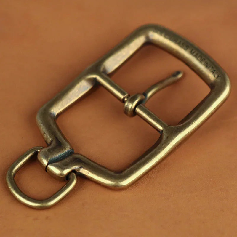 3.5cm Solid Brass Metal Belt Buckle Belt Buckle For Men Stainless Steel Single Pin Belt Half Buckle DIY Leather Craft Buckle