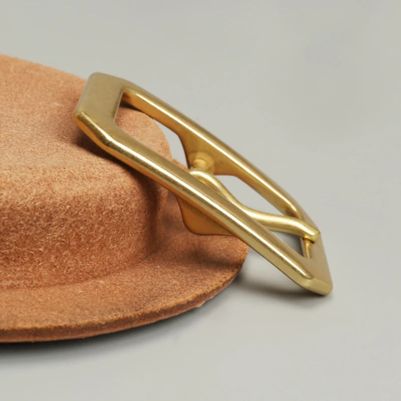 Solid Brass Metal Belt Buckle 40mm Casual Belt Buckle Jeans Accessorie Stainless Steel Single Pin Belt Half Buckle