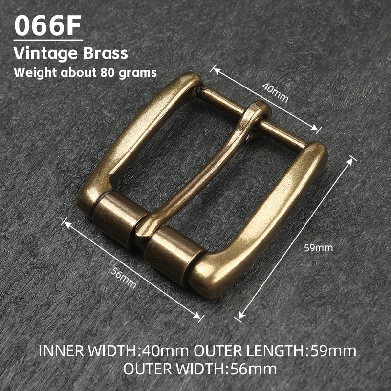 1 Piece Solid Brass Vintage Antique Finish Men's Roller Pin Belt Buckle, Stylish & Versatile Durable Waist Belt Buckle Accessory