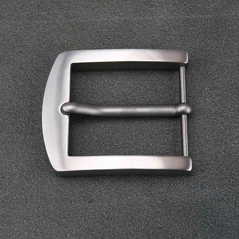 Titanium Metal Men's Belt Buckle - 36mm-38mm, Single Pin Half-Buckle (Stainless Steel Pin), Compatible with Leather Craft & Jean