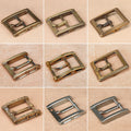 Solid Brass Belt Buckle 40mm Belt Buckle For Men Stainless Steel Single Pin Belt Half Buckle  for Leather Craft Jeans Webbing