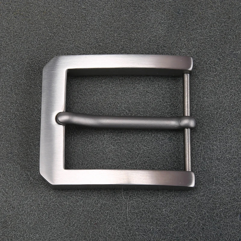 Titanium Metal Men's Belt Buckle - 36mm-38mm, Single Pin Half-Buckle (Stainless Steel Pin), Compatible with Leather Craft & Jean