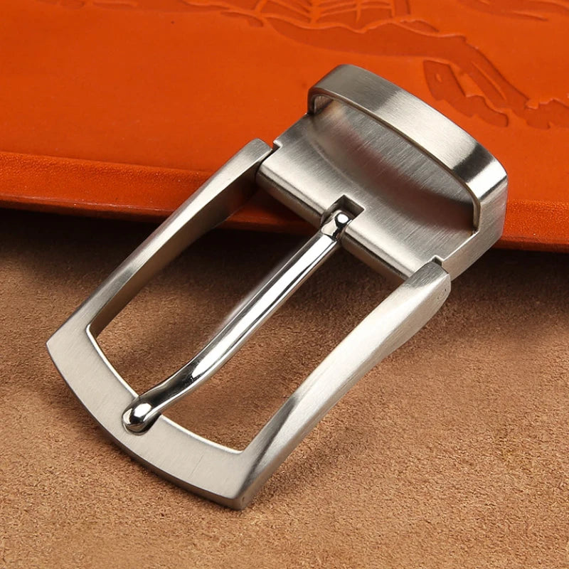 1pcs 34mm Metal Brushed Men Belt Buckle Clip Buckle Rotatable Bottom Single Pin Half Buckle Leather Craft Belt Strap