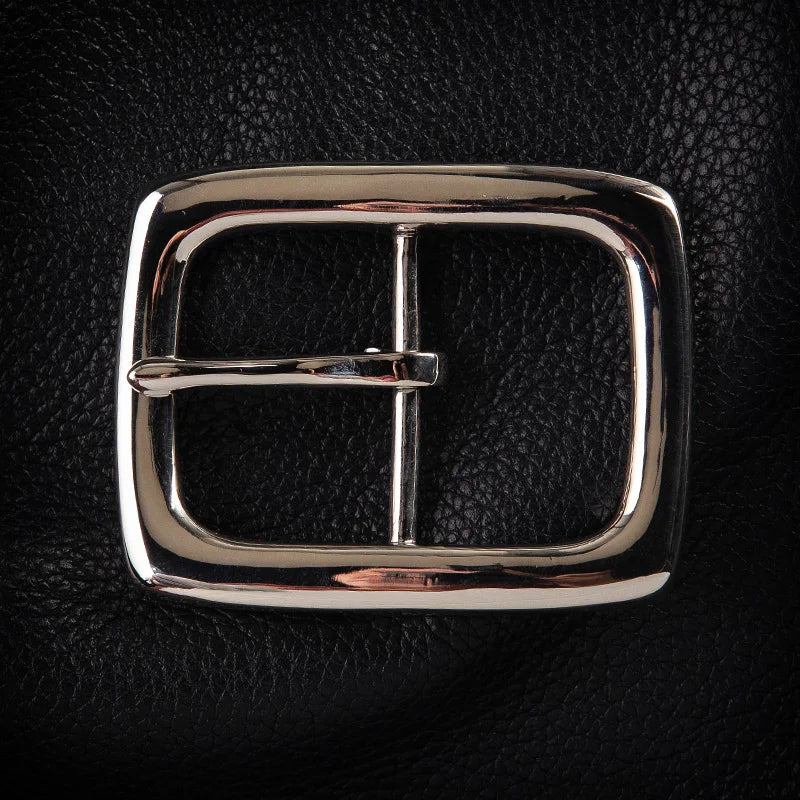 925 silver belt buckle belt Stainless Steel Single Pin Belt Half Buckle For Leather Craft Jeans Webbing