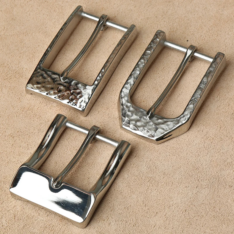 1pcs Metal 40mm Belt Buckle For Men Stainless Steel Single Pin Belt Half Buckle Fit For 37mm-39mm Belt Leather Craft Jeans Parts