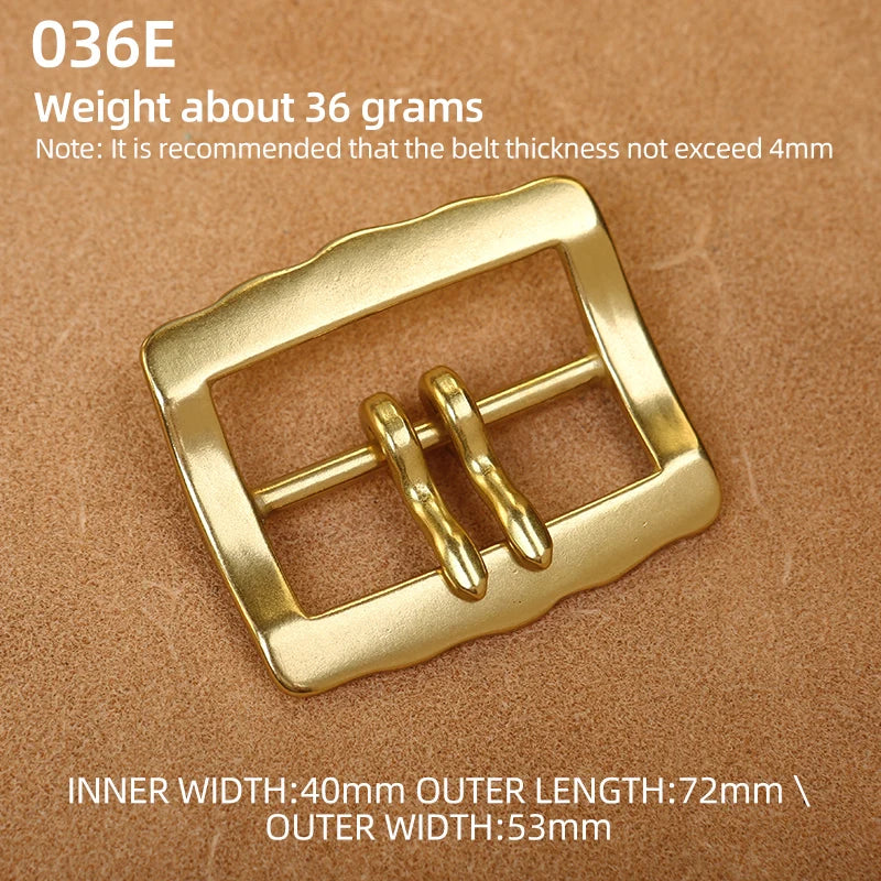1 Piece Solid Brass Double-Pin Center Bar Belt Buckle, Men's Belt Buckle & Brass Belt Accessory