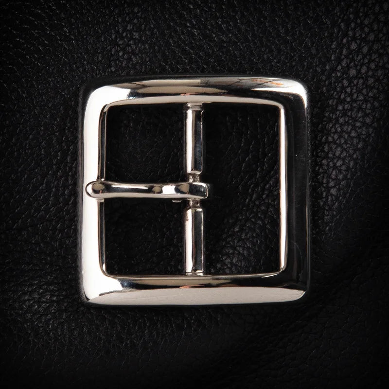 925 silver belt buckle belt Stainless Steel Single Pin Belt Half Buckle For Leather Craft Jeans Webbing