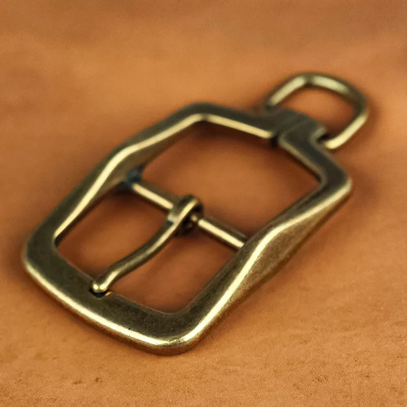 3.5cm Solid Brass Metal Belt Buckle Belt Buckle For Men Stainless Steel Single Pin Belt Half Buckle DIY Leather Craft Buckle