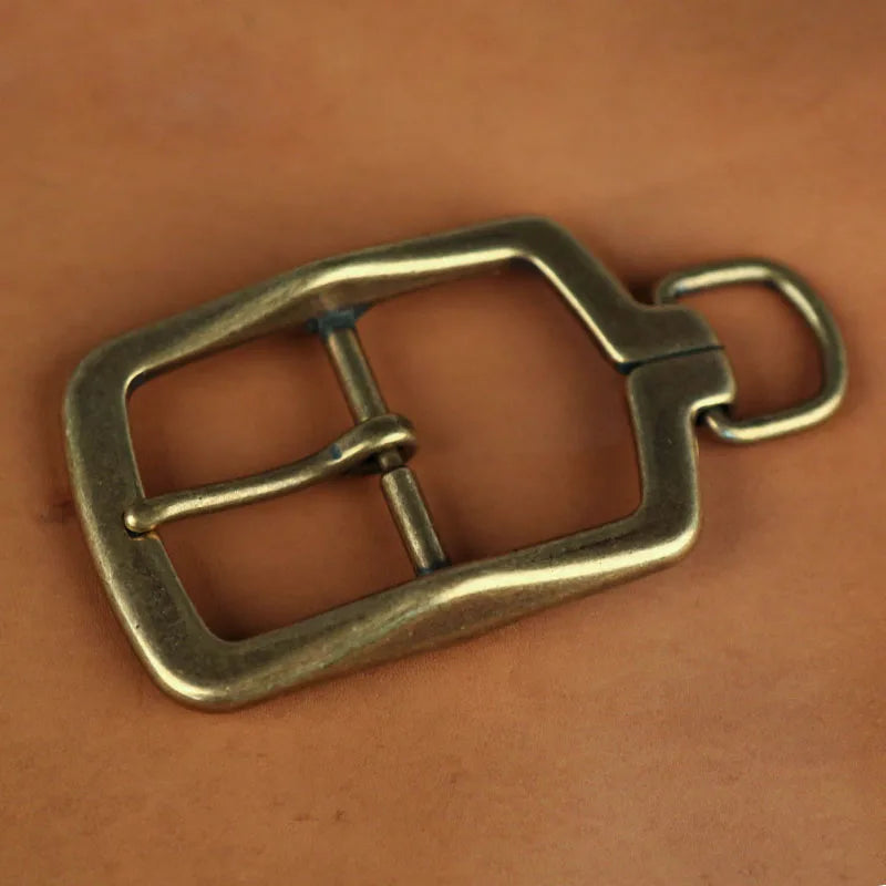 3.5cm Solid Brass Metal Belt Buckle Belt Buckle For Men Stainless Steel Single Pin Belt Half Buckle DIY Leather Craft Buckle